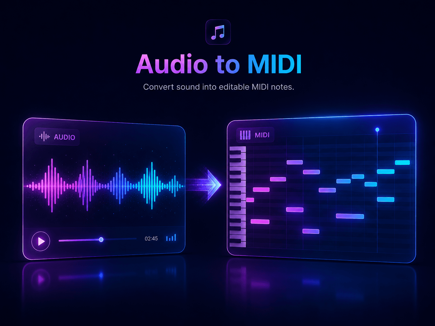 Audio to MIDI converter by AI Song Maker