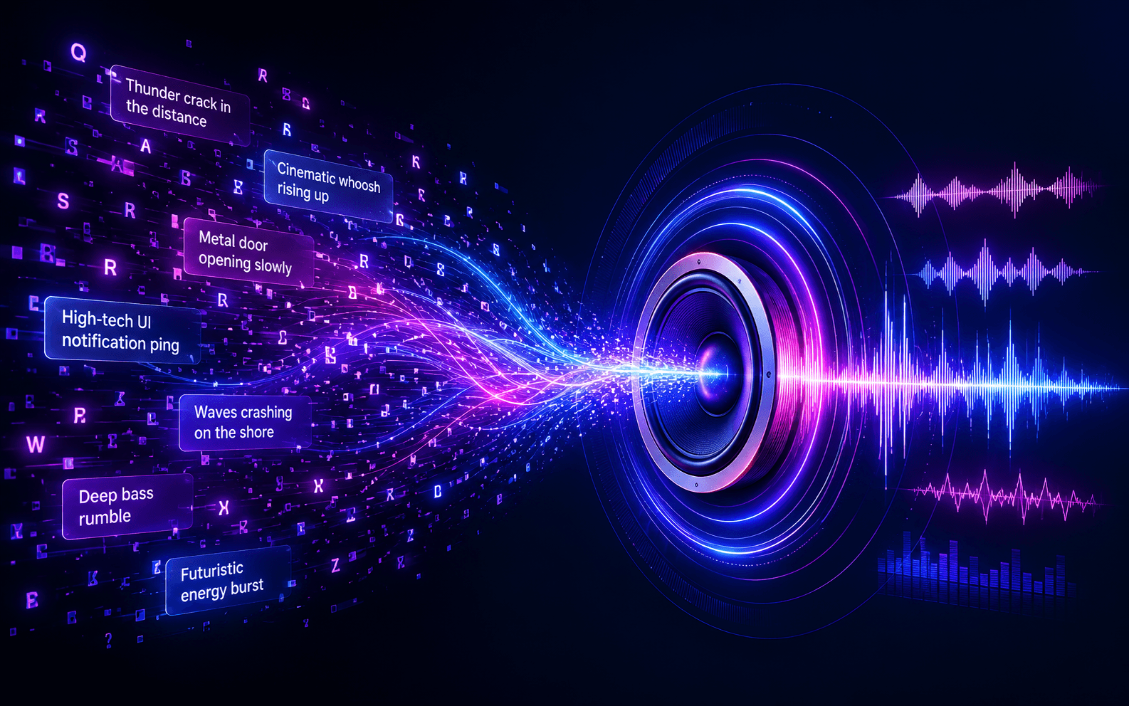 Text to sound effects visualization