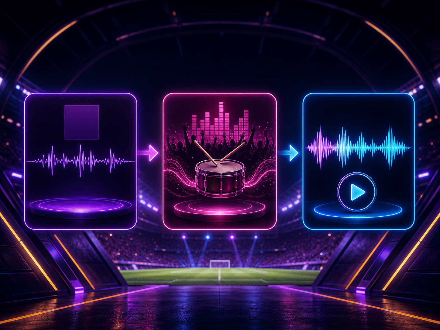 Flujo de IA en tres pasos para generar una canción de fútbol