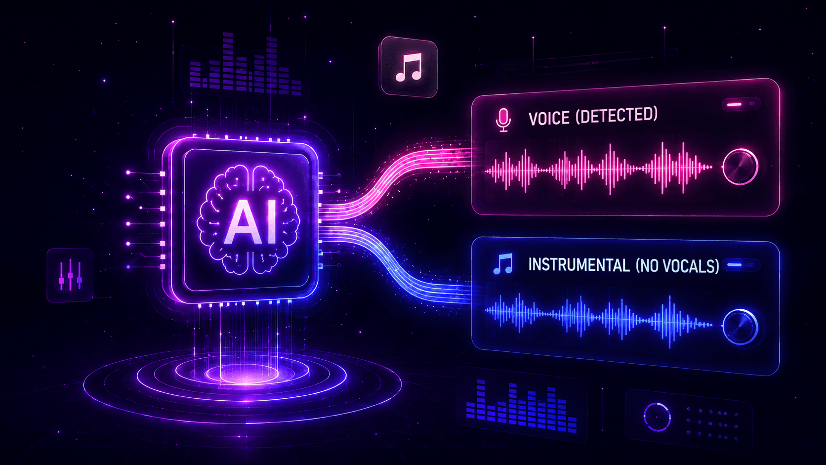AI vocal remover process diagram