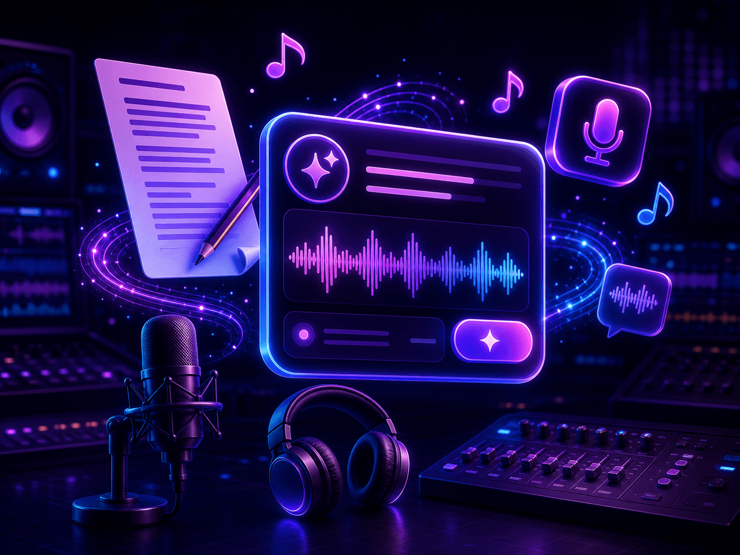 Lyrics to song generator workspace turning finished verses and chorus lyrics into vocals melody and arrangement